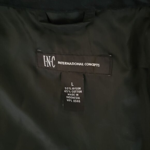 INC International Concepts Mens Black Jacket Size L Nylon & Cotton - Picture 3 of 5